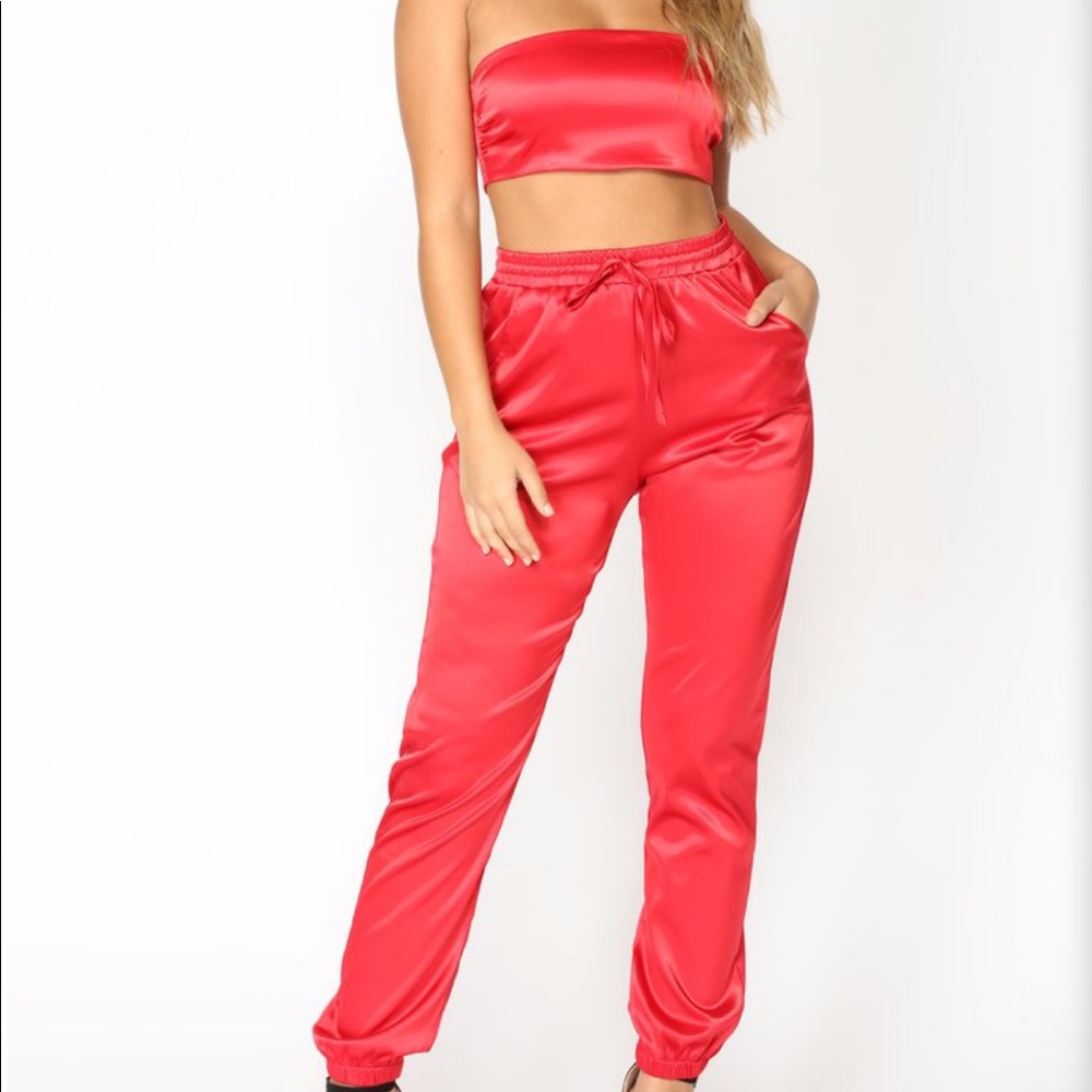 Fashion Nova My Revenge Satin Pant Set